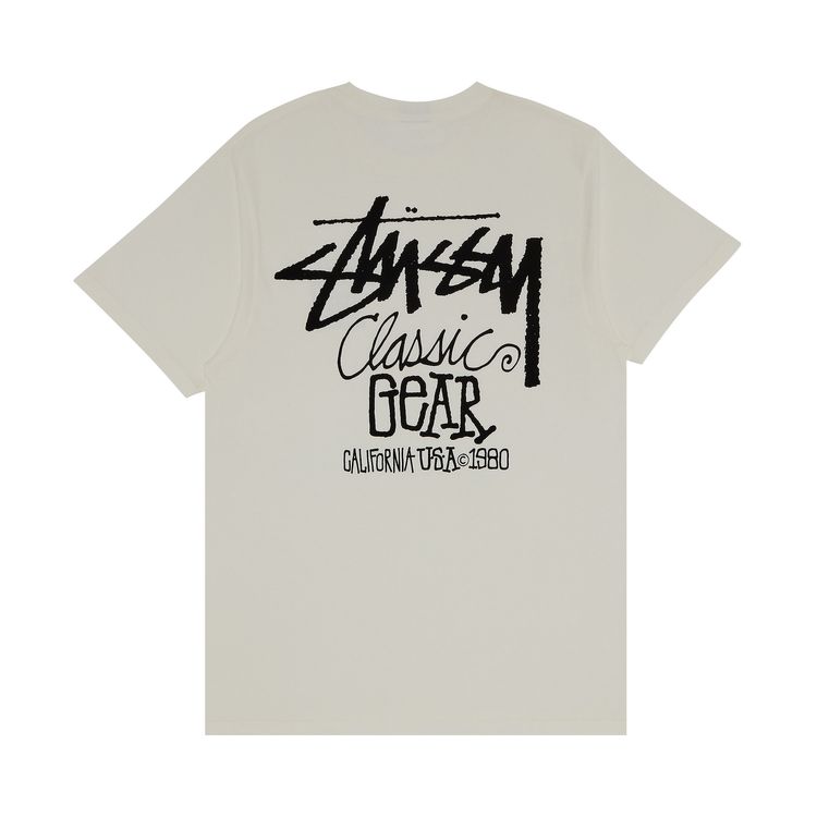 Футболка Stussy Classic Gear Tee Pigment Dyed 'Natural', кремовый — фото 2