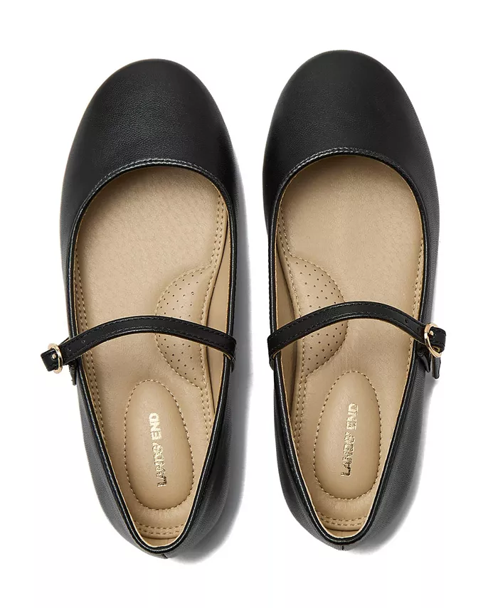 

Классические балетки Mary Jane для девочек Lands' End, черный