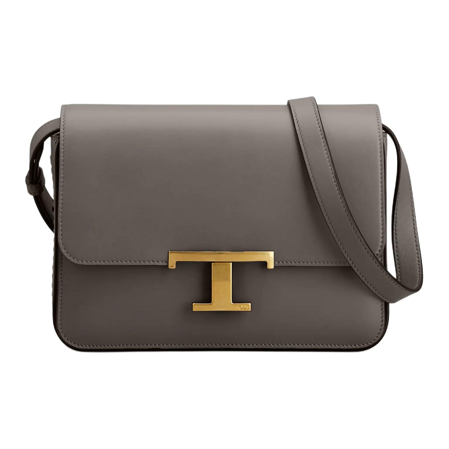 

TOD'S Классическая миниатюрная сумка через плечо из телячьей кожи женская серая