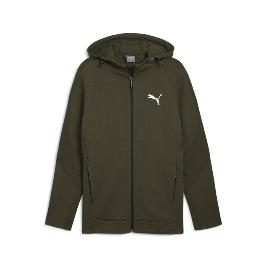 

Спортивная толстовка PUMA Athletic Zip-Up Hoodie Evostripe, оливковый
