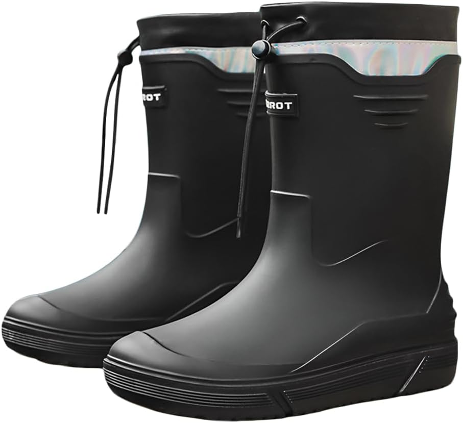 

Мужские сапоги до середины икры AUXDIQ Водонепроницаемые дождевые сапоги для улицы и сада, черный