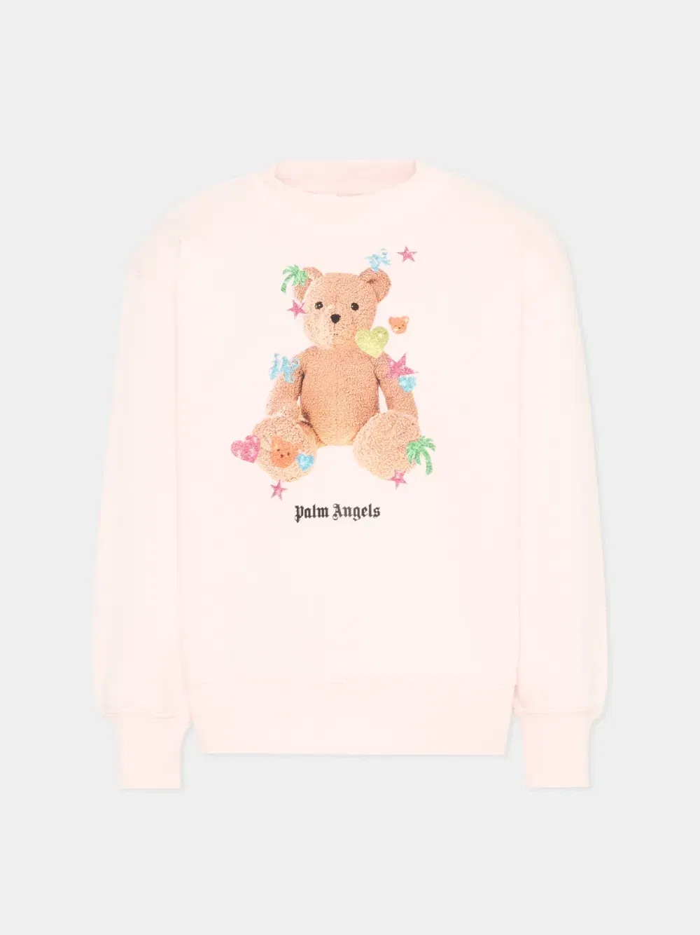 Свитшот с изображением медведя Palm Angels Kids, розовый