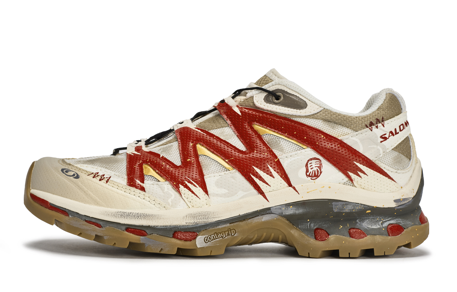 

XT Quest 811, быстрые лошади с кнутом, устойчивые к истиранию низкие верха, обувь для альпинизма и пеших походов Unisex SALOMON, бежевый красный коричневый