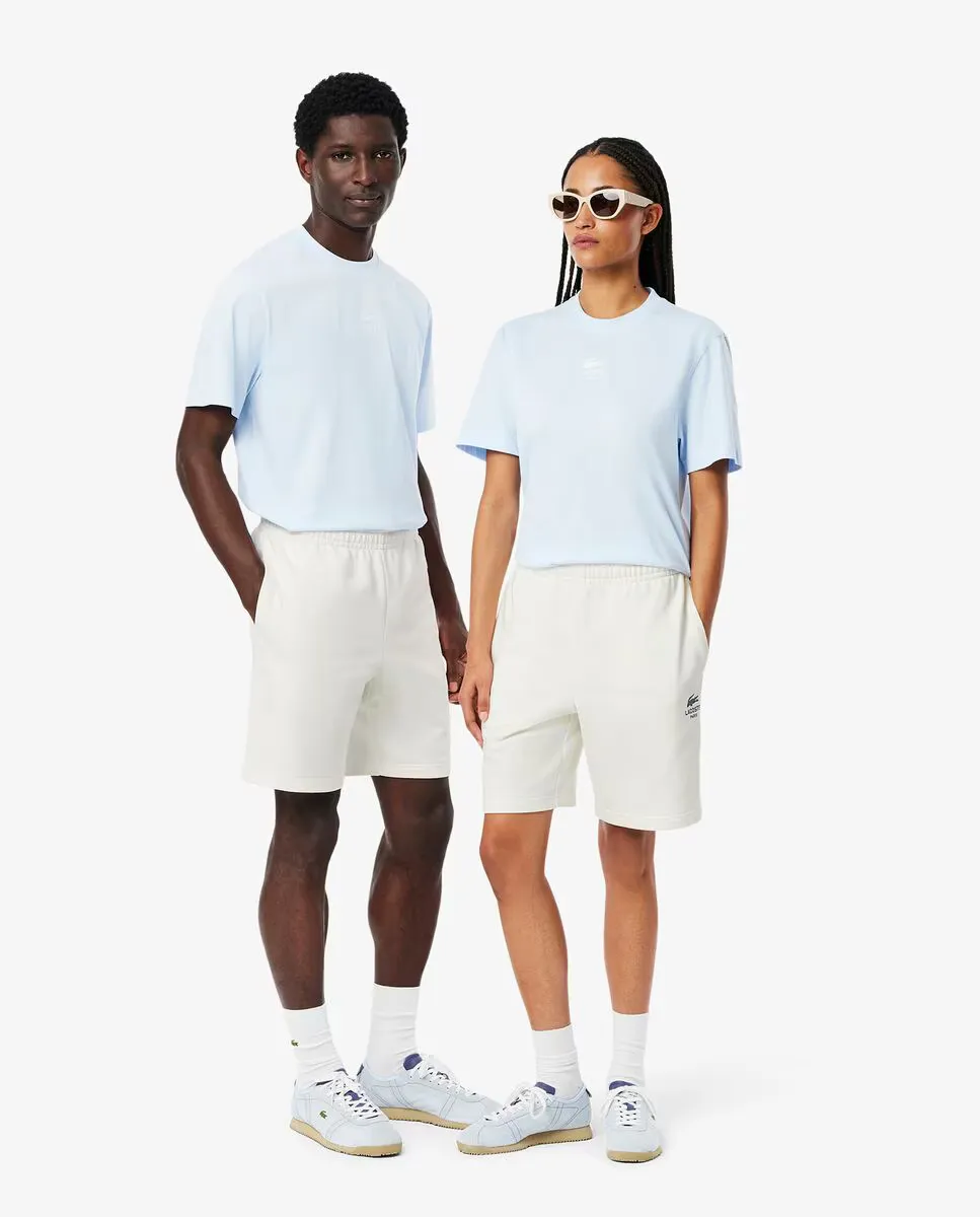 

Шорты унисекс из хлопкового флиса Lacoste, белый