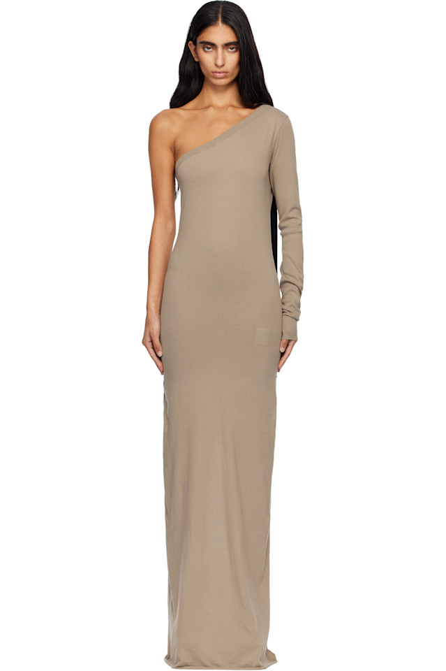 

Rick Owens Drkshdw Платье макси "Зигги" цвета "конкорданс" бежевого оттенка