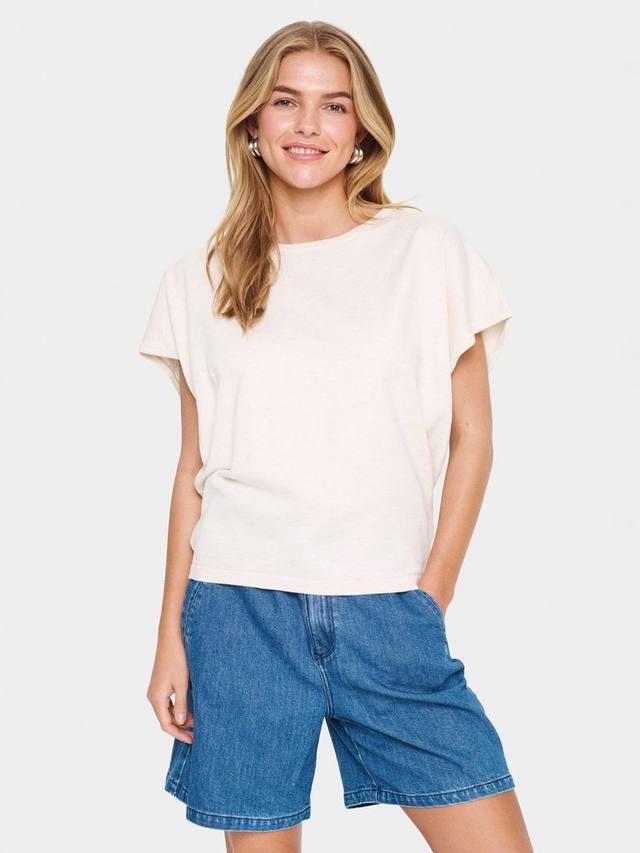 

Футболка MilaSZ с круглым вырезом и короткими рукавами из смесовой ткани Saint Tropez