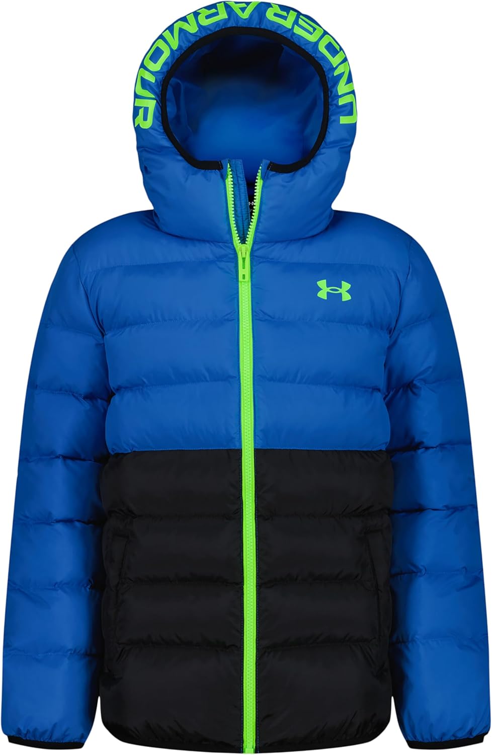 

Куртка-пуховик Pronto Colorblock от Under Armour для мальчиков, средней плотности, на молнии, с водоотталкивающими свойствами, Blue Atlantis Colorblock