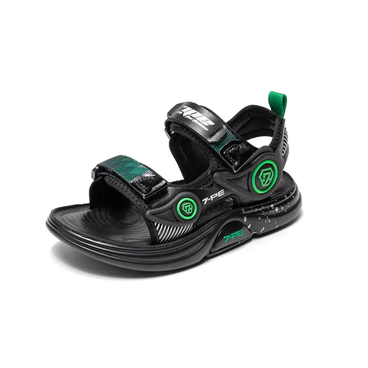 Сандалии детские из искусственной кожи 7-PE Black/Green — фото 2