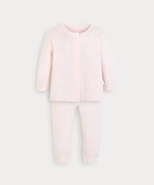 Комплект пижамы для новорожденных mini moi с длинным рукавом, хлопок, 100%, светло-розовый