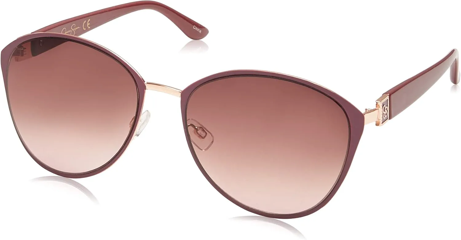 

Женские солнцезащитные очки Jessica Simpson J5329 Chic Metal с защитой от УФ-излучения, модель «кошачий глаз». Гламурные подарки для женщин, 60 мм, Rose Gold & Pink
