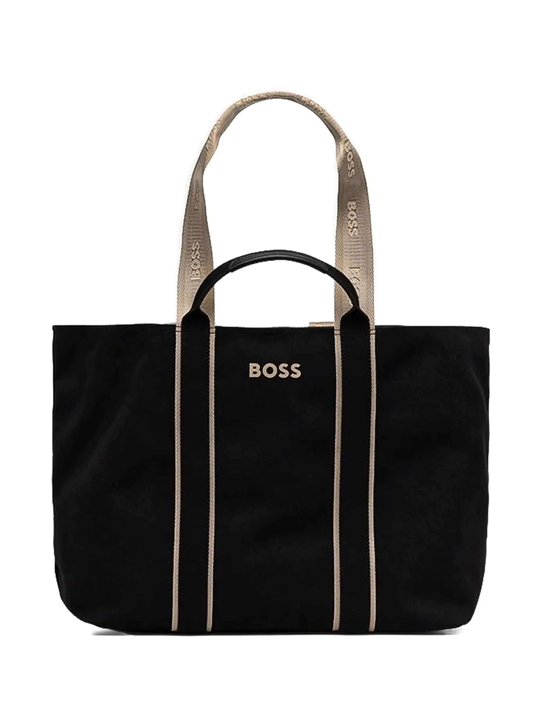 

Полосатая сумка-тоут с логотипом Boss, черный