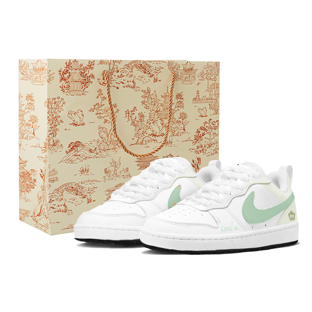 

Nike Детские кроссовки для скейтбординга Court Borough Green Garden с низким верхом, устойчивые к истиранию, для подростков