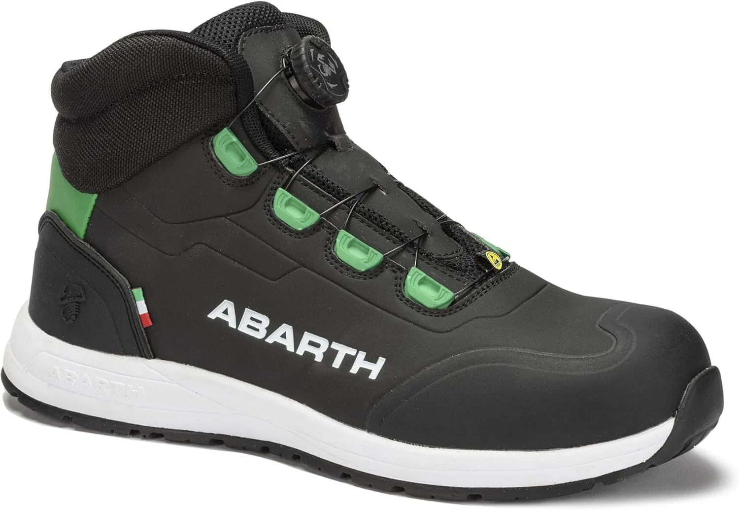 Защитные ботинки ABARTH Scorpion Unisex S3, черные, изготовлены из водоотталкивающей микрофибры с нанотехнологиями, с винтовой застежкой