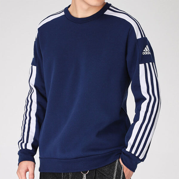 Толстовка round neck pullover long sleeves blue Adidas, синий — фото 4