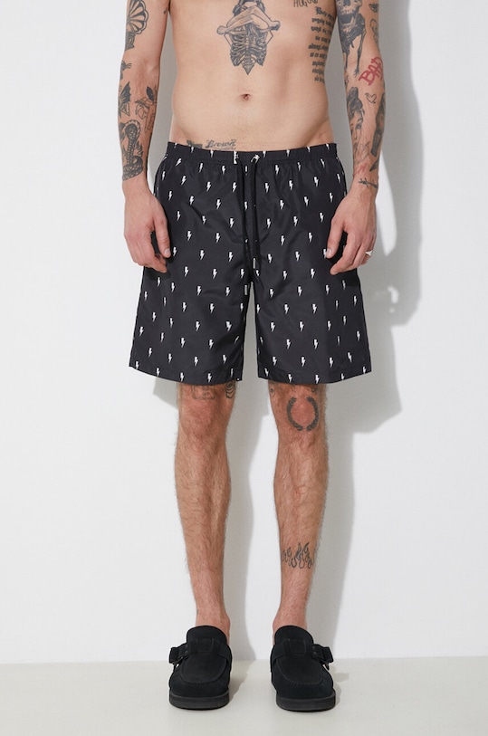 

Плавки All-Over Micro Bolts Swim Long Shorts Neil Barrett, черный