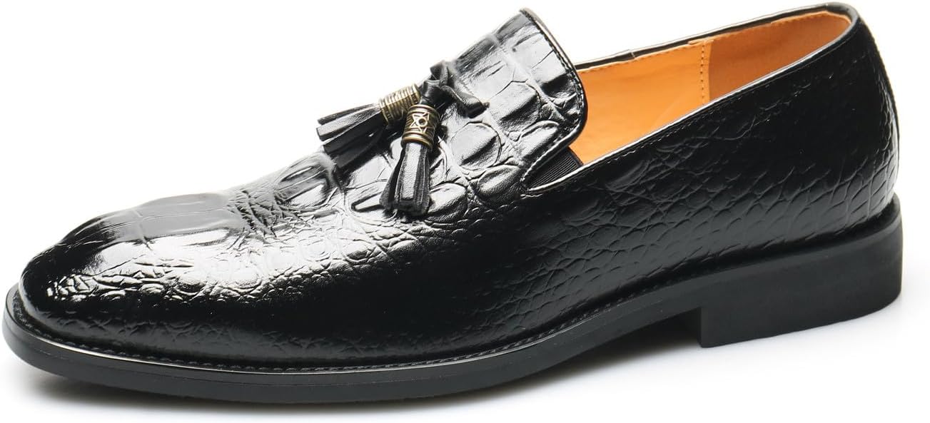 

Мужские лоферы Santimon, повседневные кожаные лоферы с кисточками, модные туфли для свадьбы, смокинга и официальной прогулки, черный