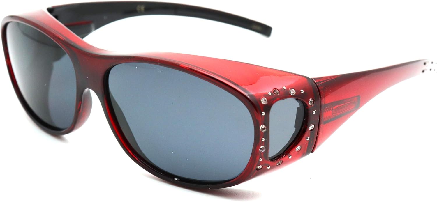 

Защитные накладки на линзы солнцезащитных очков Colorviper Fitover Lens Covers, надеваемые поверх линз поляризованных очков, модель St7659pl COLOR VIPER, Medium W1: Rhinestones Metallic Red Polarized