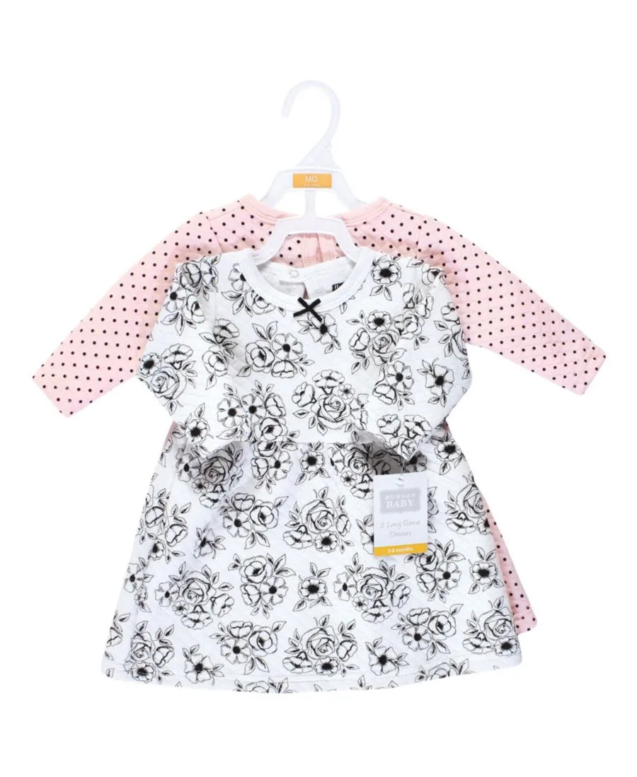 Комплект из двух платьев с длинными рукавами Hudson Baby, черный toile розовый — фото 2
