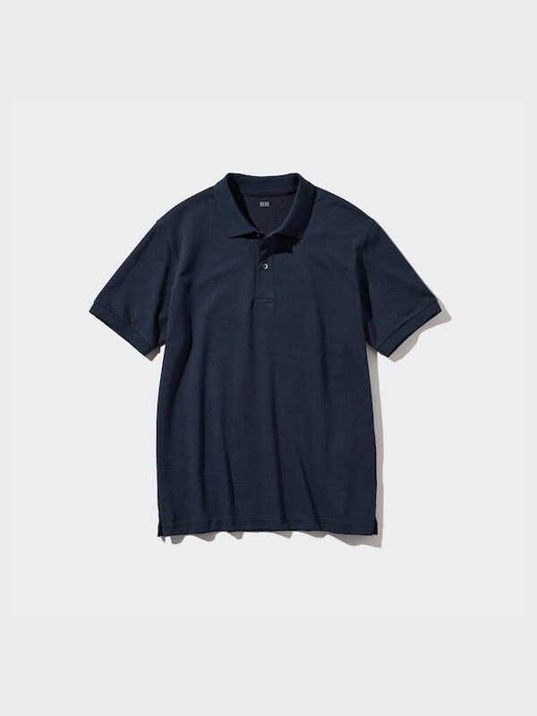 

Сухая рубашка-поло из пике Uniqlo, синий