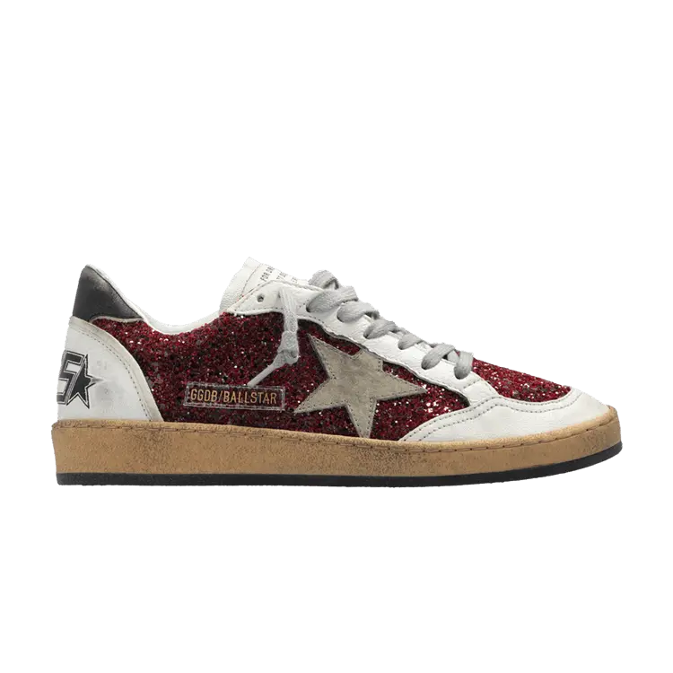 

Кроссовки Golden Goose Wmns Ball Star Bordeaux Glitter, красный