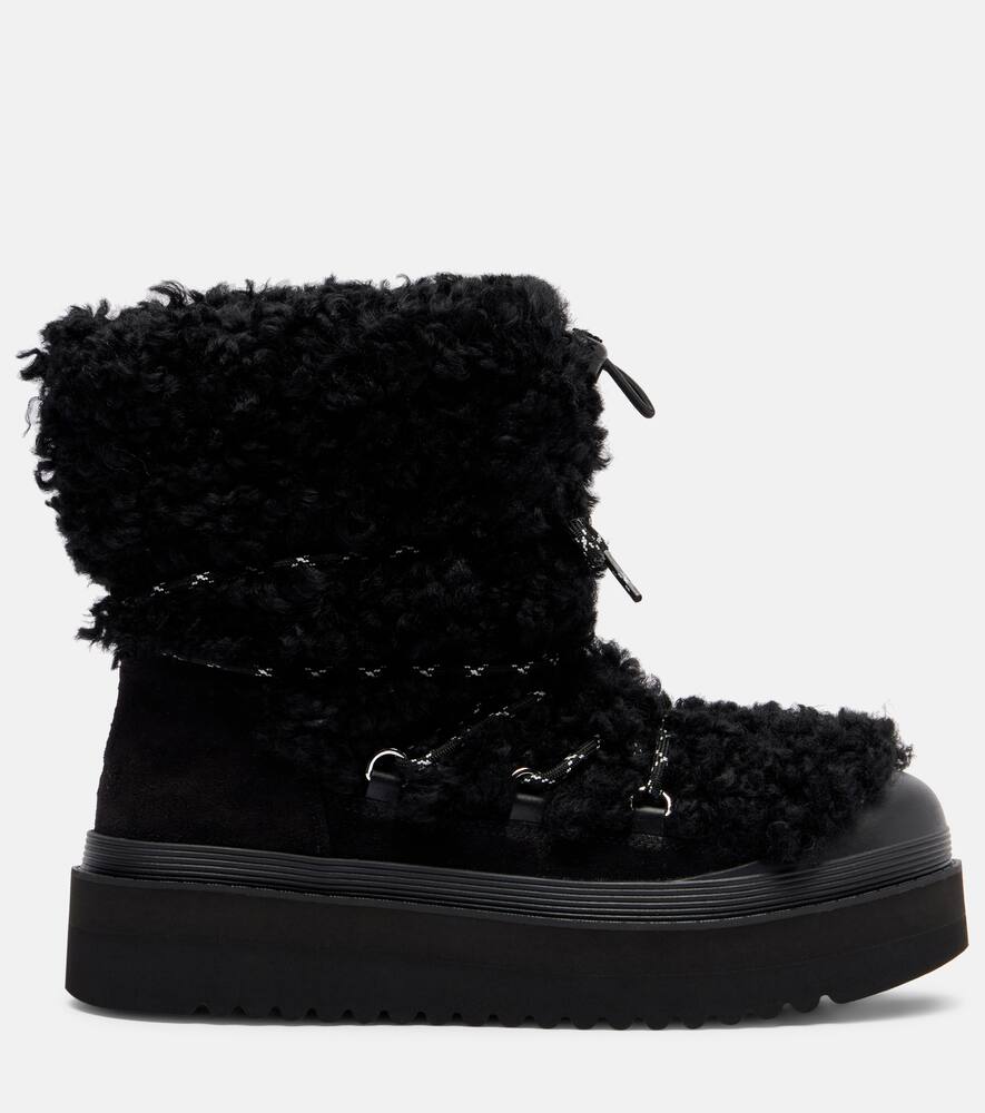 Мягкие замшевые ботинки на шнуровке из овчины Tory Burch, Perfect Black/Perfect Black — фото 4