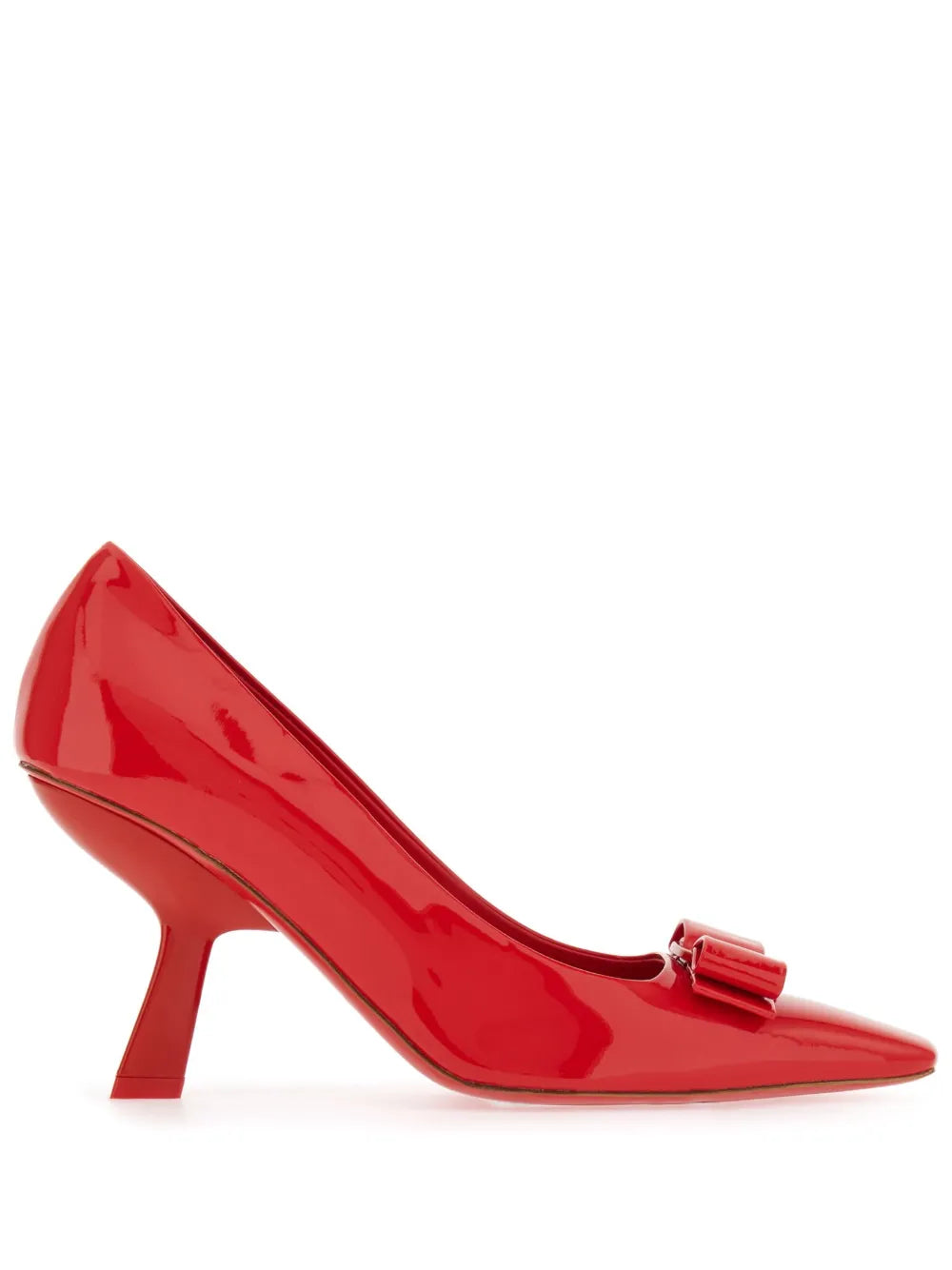 Туфли-лодочки Ferragamo Vara Bow из лаковой кожи на каблуке 85 мм Salvatore Ferragamo, красный