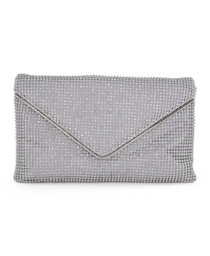 

Женский клатч-конверт Noemi Crystal Jewel Badgley Mischka, серебряный
