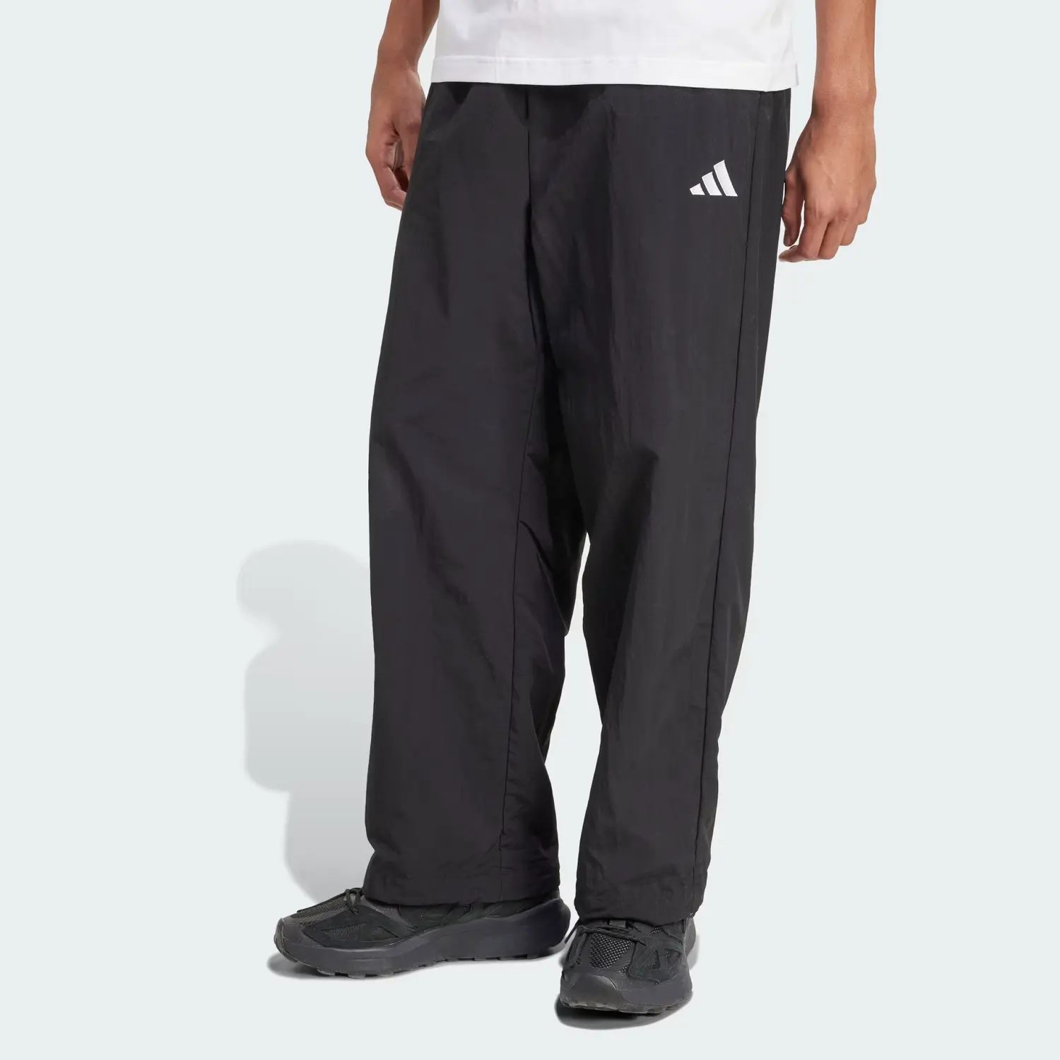 Эластичные брюки Essential Small Logo Woven Open Hem Adidas, черно-белый — фото 2