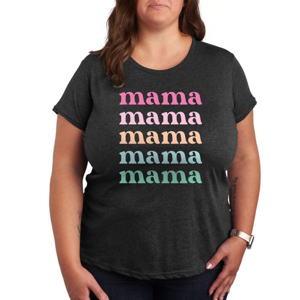 

Яркая футболка с принтом "Stacked mama" Unbranded, серый