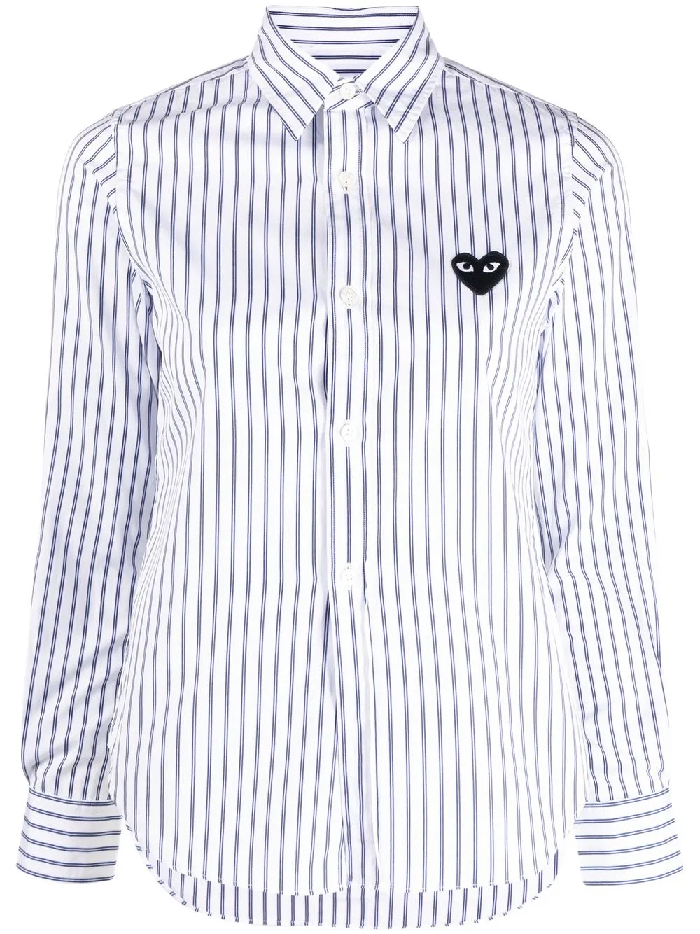 

Полосатая рубашка с нашивкой в форме сердца Comme Des Garçons Play, синий