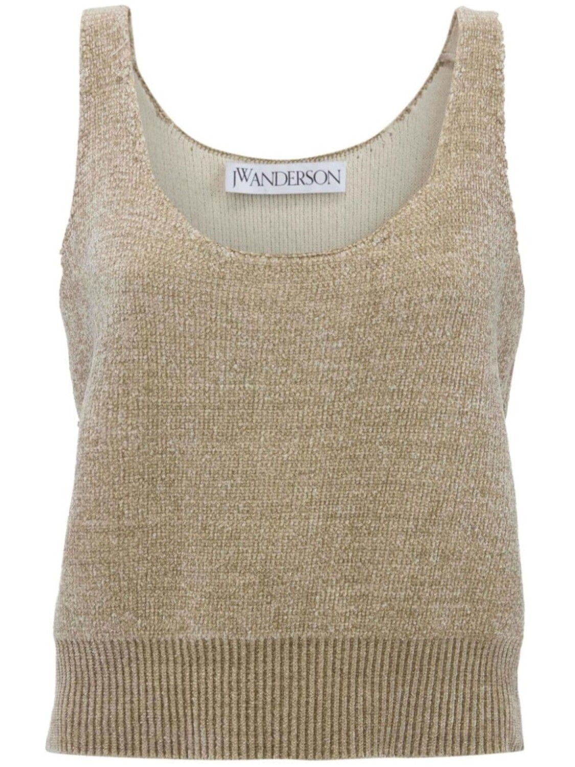 

JW Anderson майка из синели с круглым вырезом, нейтральный цвет