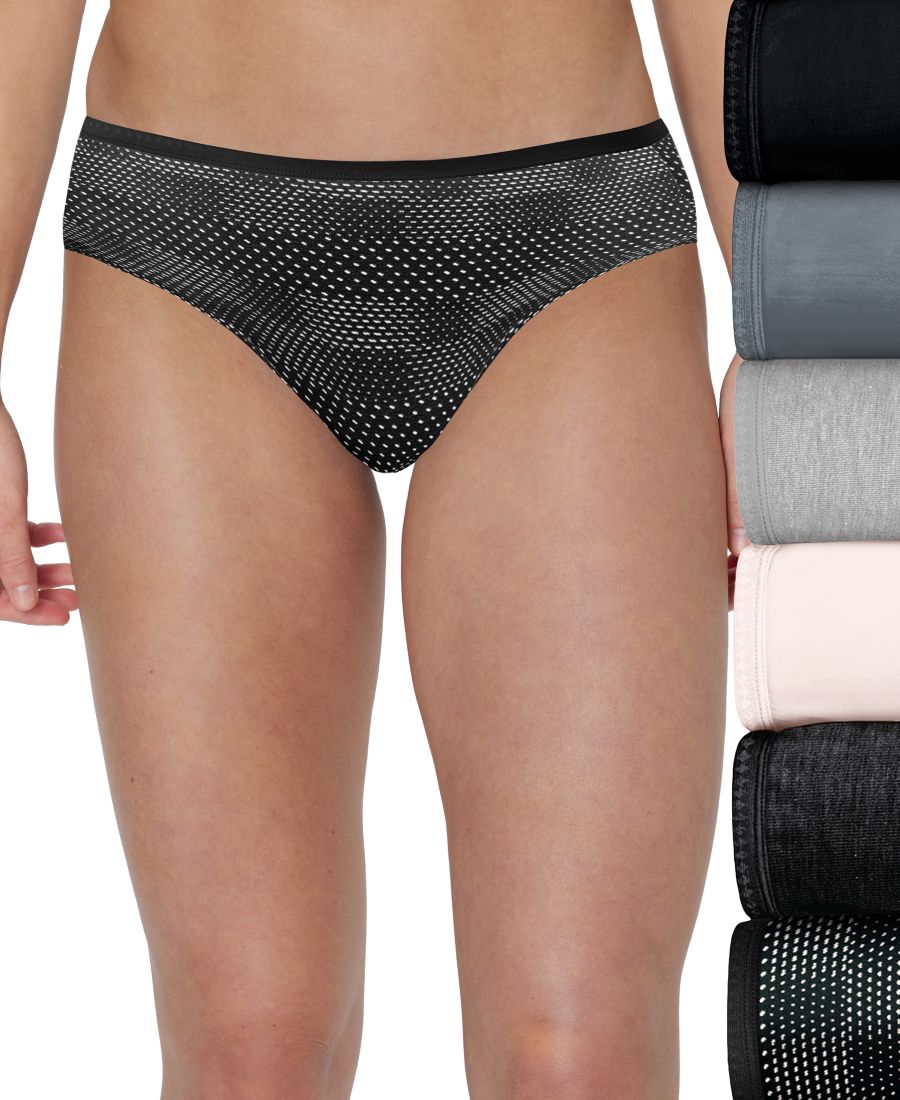 

Женское бикини-трусики, 6 шт, из дышащего хлопка, размер 42H6CC Hanes, Darks