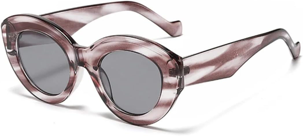 

Популярные модные большие солнцезащитные очки «кошачий глаз» для женщин, ретро-очки с леопардовым принтом, солнцезащитные очки UV400 для мужчин, овальные очки UUPTTPL, Gray Striped Gray