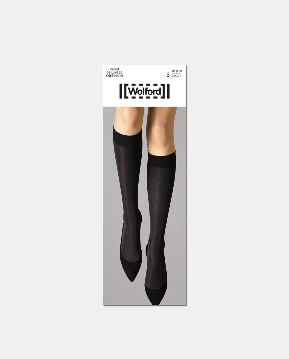 

Бархатистые чулки Wolford плотностью 50 ден, черный