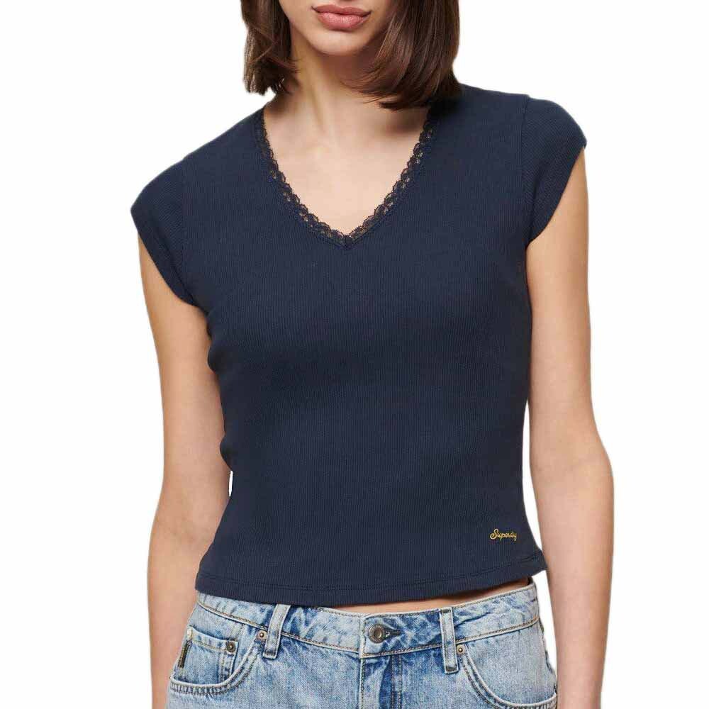 

Футболка с коротким рукавом Superdry Essential Lace Trim, синий