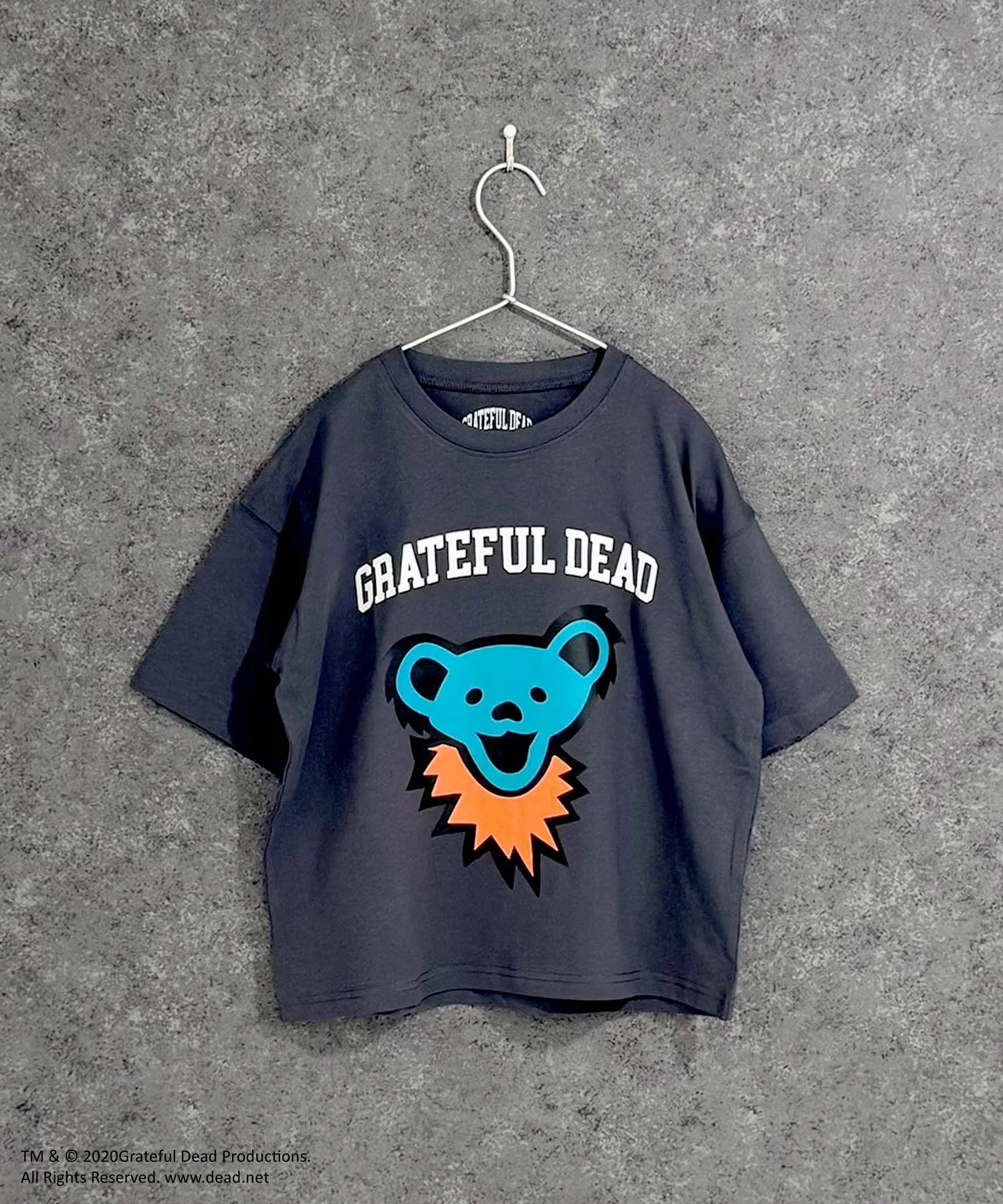 Детская футболка Grateful Dead оверсайз серого цвета — фото 2