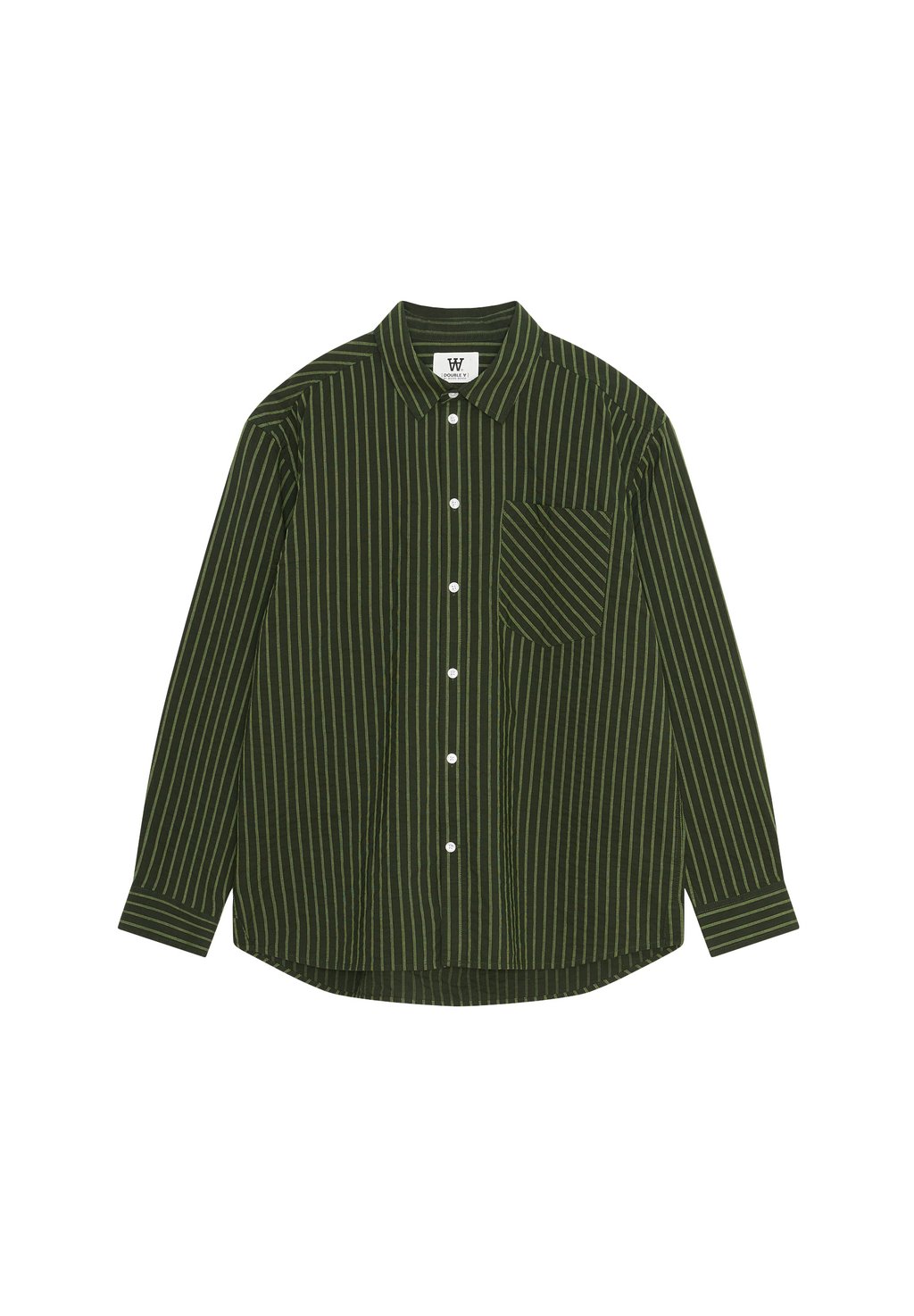 

Блузка на пуговицах DAY DOBBY STRIPE SINGLE POCKET Double A by Wood Wood, темно-зеленый