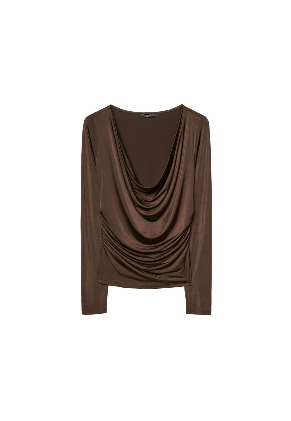 

Топ с длинными рукавами FLOWING NECKLINE Stradivarius, темно-коричневый