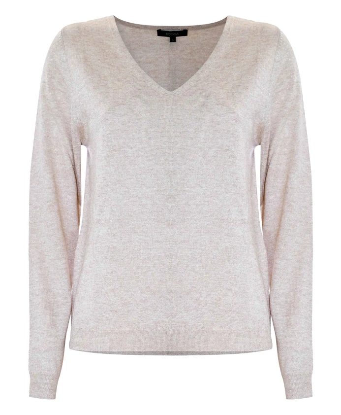 

Классический, стильный свитер с V-образным вырезом и длинными рукавами. Kocca, желтый