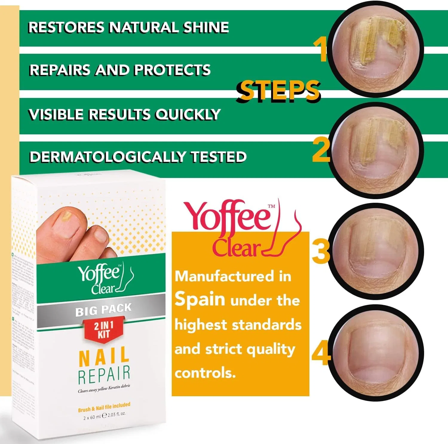 Набор для ухода за ногтями Yoffee Clear XL, 2 x 60 мл Yoffee — фото 4