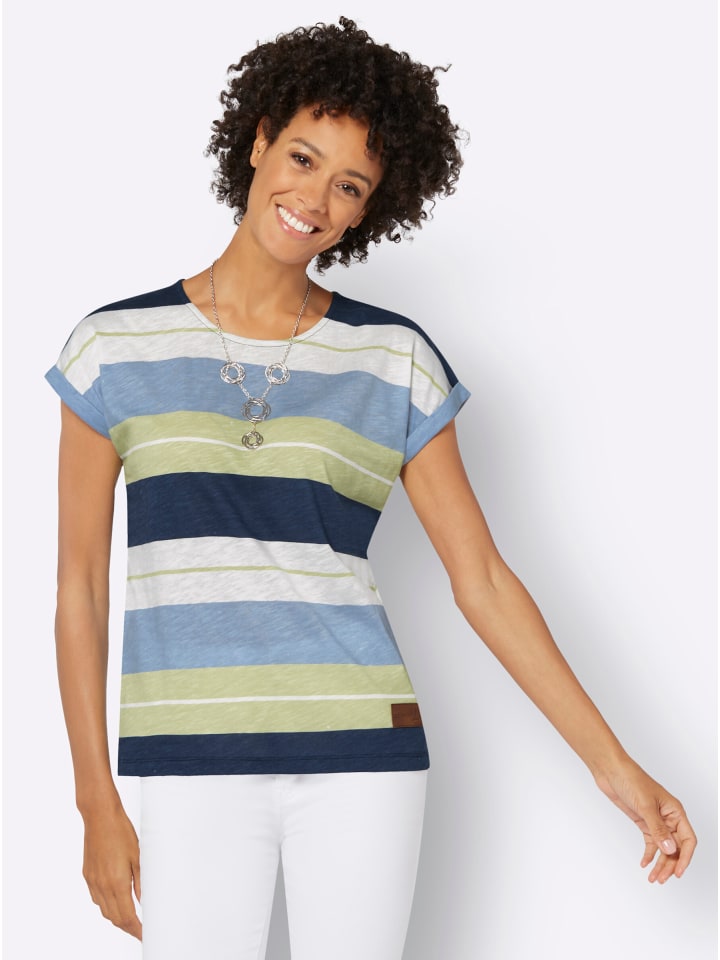 

Полосатая рубашка лаймово-зеленого и синего цветов WITT WEIDEN