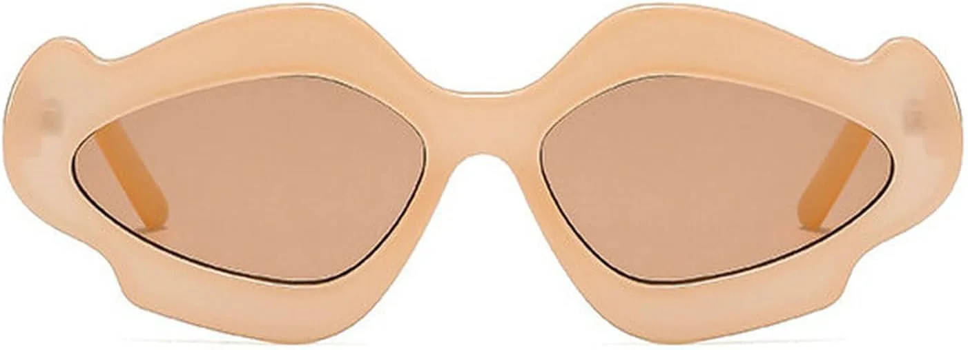 

COTIA Модные нестандартные панк-солнцезащитные очки для женщин и мужчин, трендовые очки в форме облаков, очки для вечеринок, очки с индивидуальным стилем, Champagne