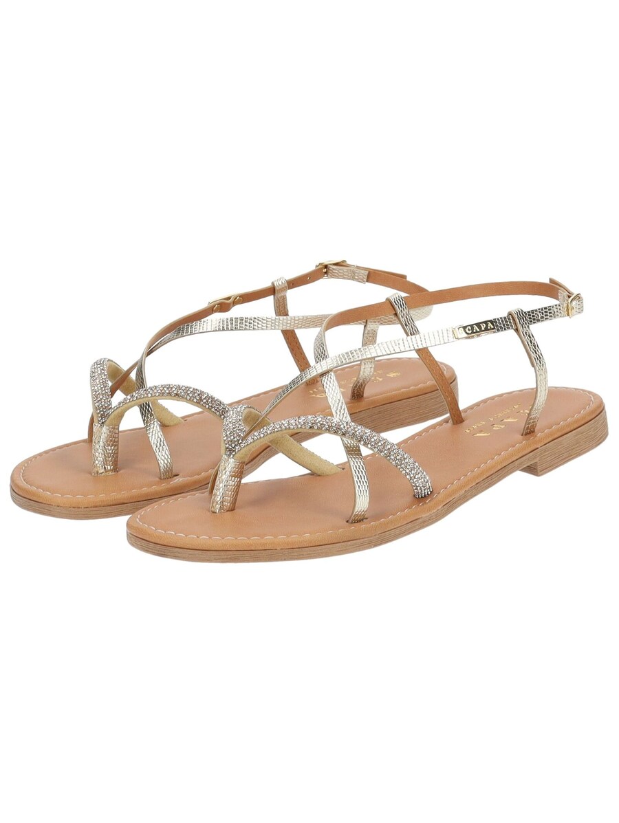 Сандалии с т-образным ремешком SCAPA T-Bar Sandals, золотой — фото 4