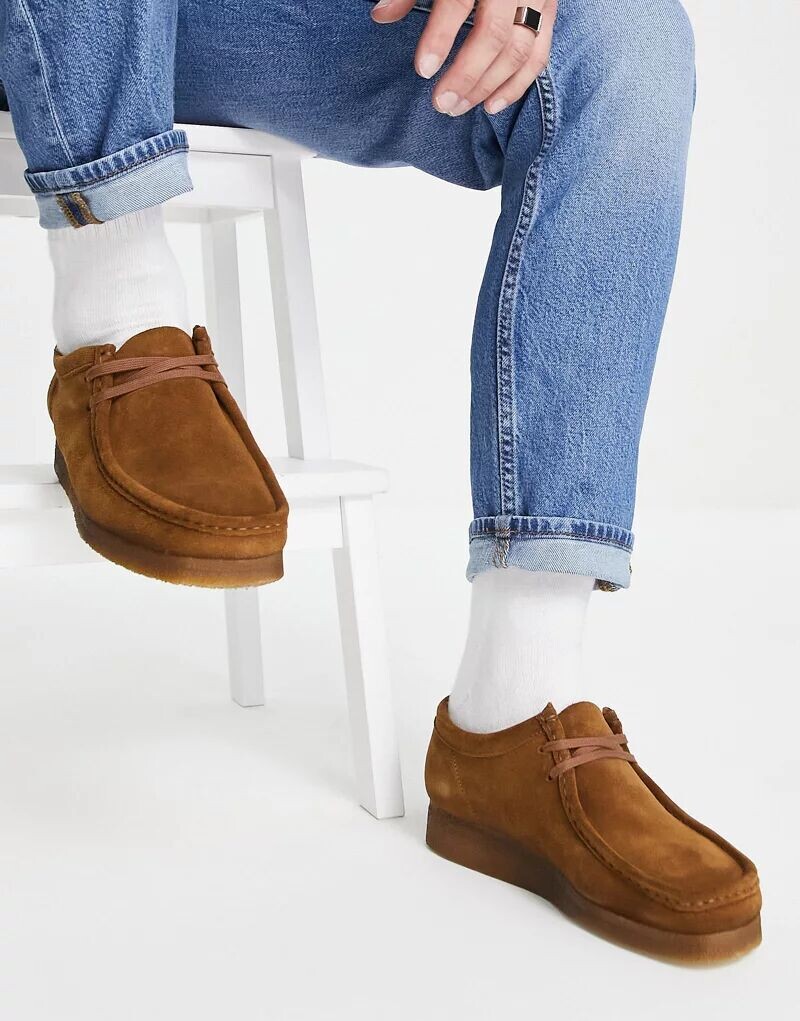 Коричневые замшевые туфли Clarks Originals Wallabee — фото 3