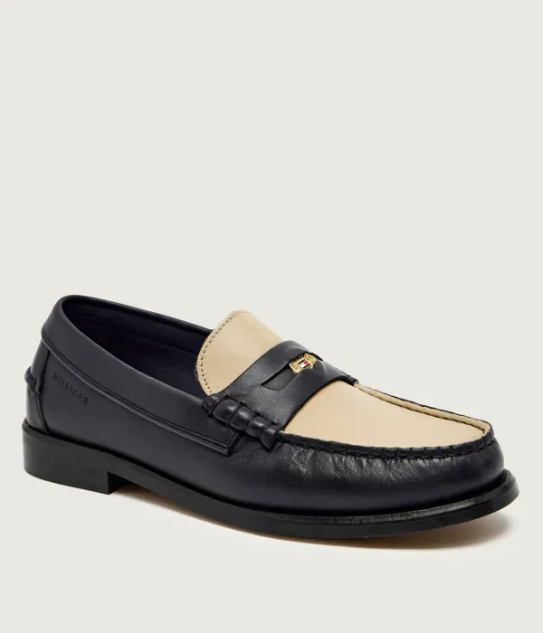 Кожаные лоферы Penny Crust Tommy Hilfiger, темно-синий