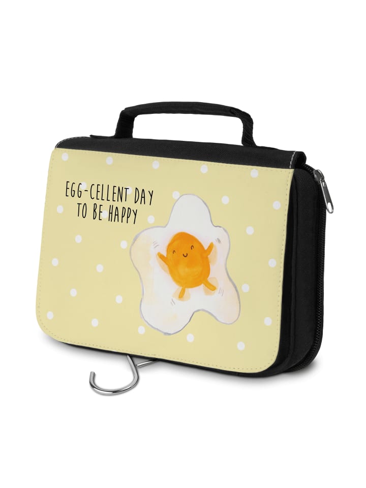 

Mr. & Mrs. Panda Косметичка в виде жареного яйца с надписью пастельно-желтого цвета