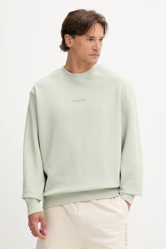 

Хлопковая толстовка Tommy Jeans, зеленый