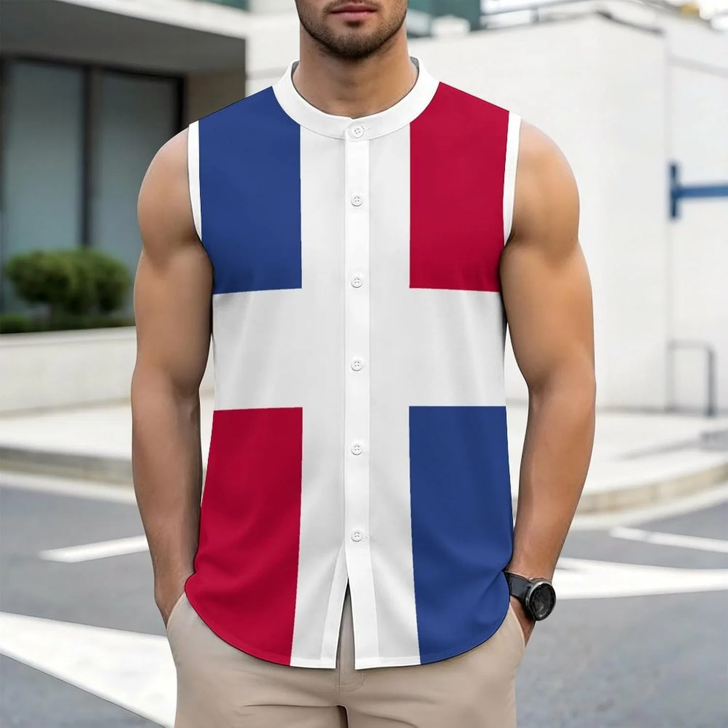 Майка-топ Uganda Flag, Polyester, White — фото 2