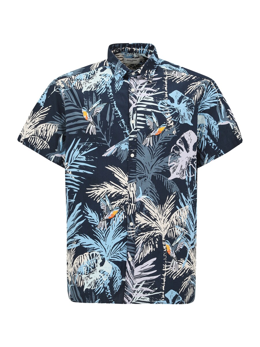 

Удобная рубашка на пуговицах Jack & Jones Plus JJHAWAII, цвет Night blue/Light blue