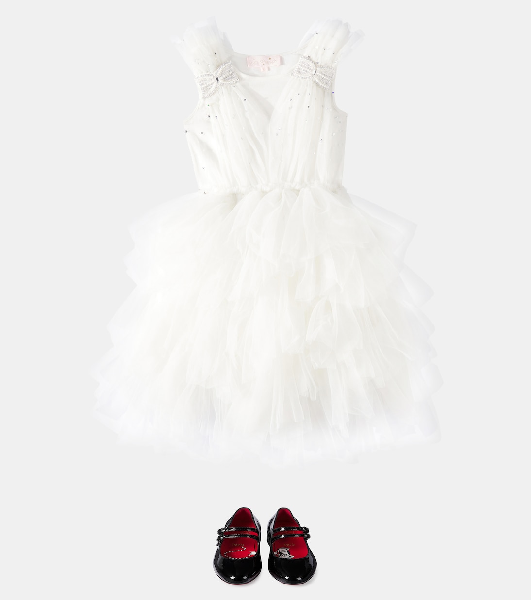 Балетки Jane Fille из лаковой кожи Christian Louboutin Kids, Black/Lin Loubi — фото 2